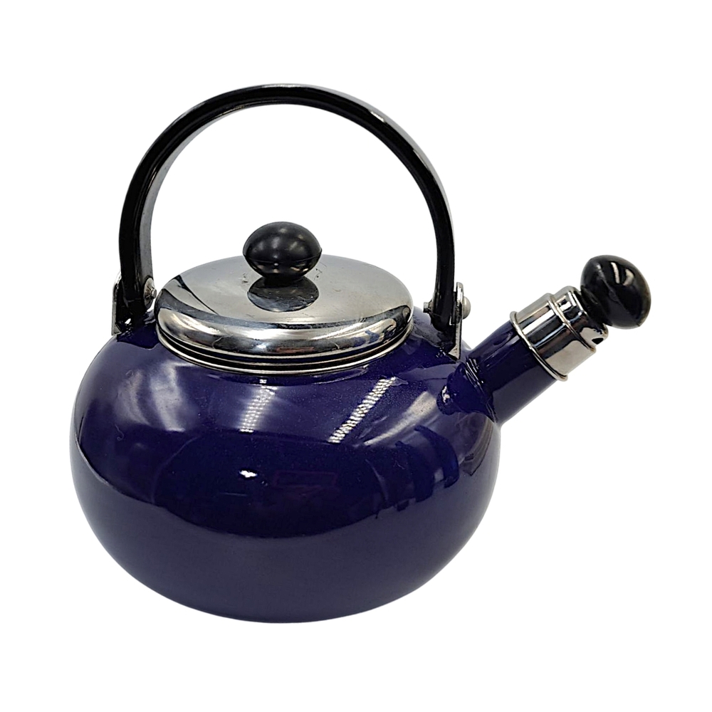 Blue Enamel Whistling Tea Pot/Home Decor Accent